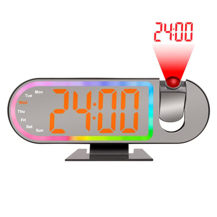 Valkyrie RGB Işıklı Projeksiyonlu Dijital Alarm Saat 17 Modlu LED Ekranlı Çalar Saat