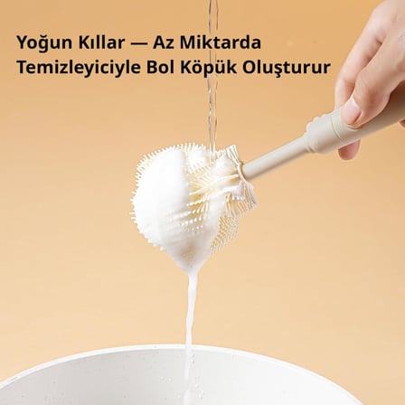Valkyrie Seyahat Biberon Temizleme Seti Silikon Fırça Emzik Pipet Fırçası Saklama Kutulu gri
