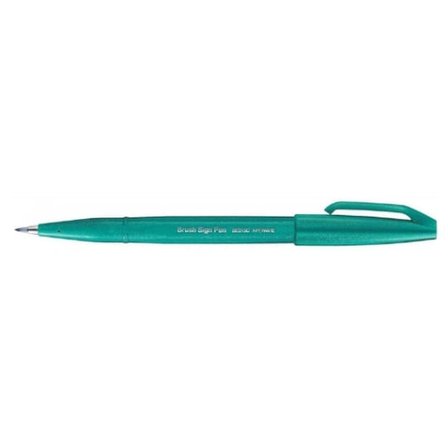 Pentel Brush Sing Fırça Uçlu Kaligrafi Kalemi Turguoise Green (10 Lu Paket) Ses15C-D3X