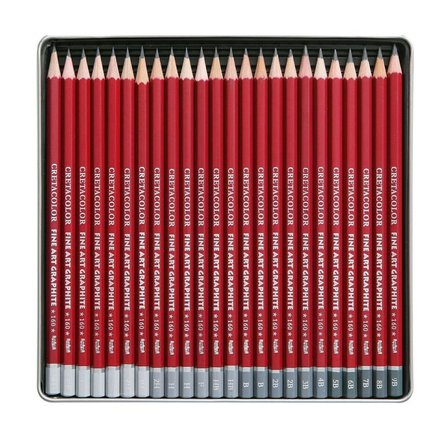 Cretacolor Cleos Fine Art Dereceli Kalem Seti 24 Lü Metal Kutu 16024