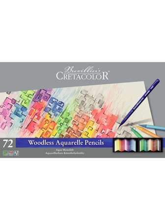 Cretacolor Aqua Monolith Ağaçsız Sulandırılabilir Boya Kalemi Seti 72 Renk Metal Kutu 25072