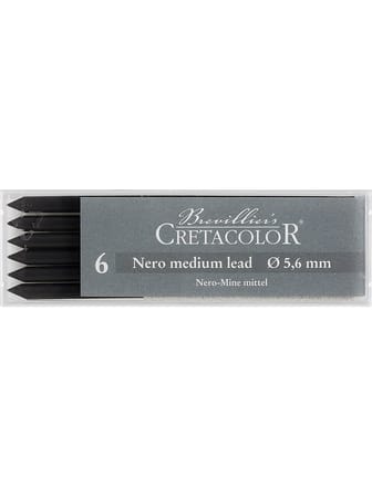 Cretacolor Black Pastel Medium Siyah Tebeşir Portmin Uç 5,6Mm (6 Lı Paket) 26012