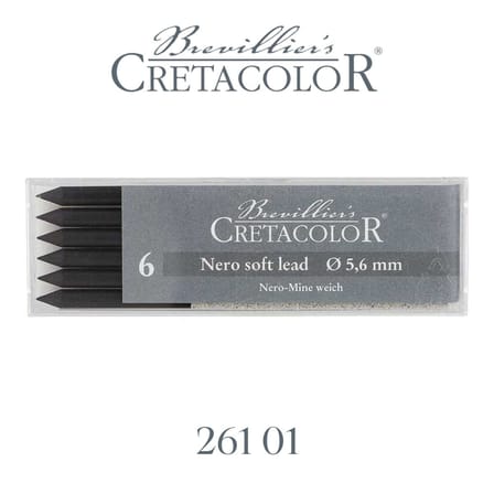 Cretacolor Nero Soft Yağlı Kömür Portmin Uç 5,6Mm (6 Lı Paket) 26101