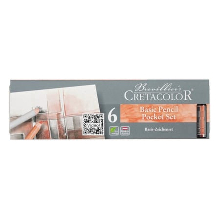 Cretacolor Basic Drawing Set Temel Çizim Kalemleri 6 Renk Metal Kutu 40006