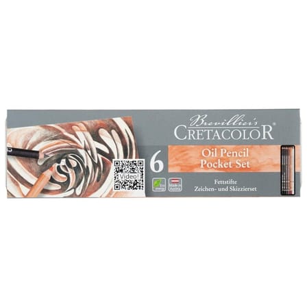 Cretacolor Oil Pencils Drawing Set Yağlı Çizim Kalemleri 6 Renk Metal Kutu 40007