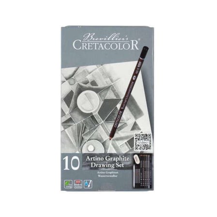 Cretacolor Artino Graphite Karakalem Eskiz Çizim Seti 10 Parça Metal Kutu 40021