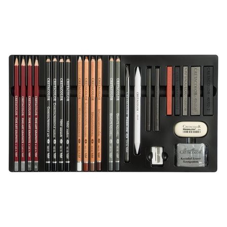 Cretacolor Teachers Choice Advanced Drawing Set Profesyonel Çizim Seti Metal Kutu 27 Parça 40042
