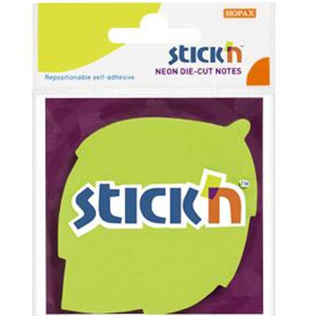 Hopax Stickn Yapışkalı Not Kağıdı 70X70 Mm Neon Yaprak Şekilli 50 Yaprak