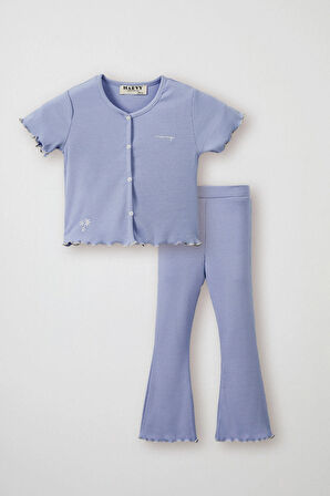 Mavi Fittilli Tshirt - Tayt Takım