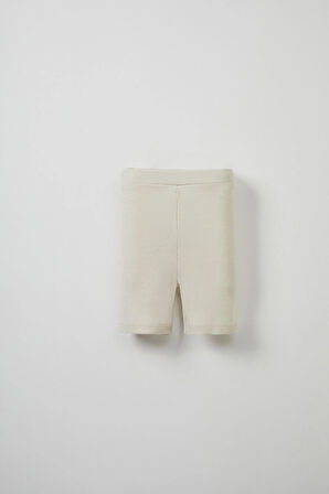 Ekru Fitilli Askılı Bluz - Mini Şort