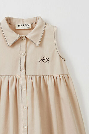 Lindy Krem Gömlek Elbise