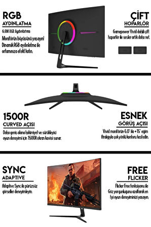 Xgen13 i7 12700F 12.Nesil 16GB 1TB Nvme M.2 SSD GTX1660 Super 24" 180Hz Curved Oyuncu Bilgisayarı