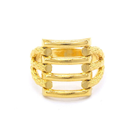 Çelik Kaburga Kadın Yüzük Altın Kaplama YZK-229
