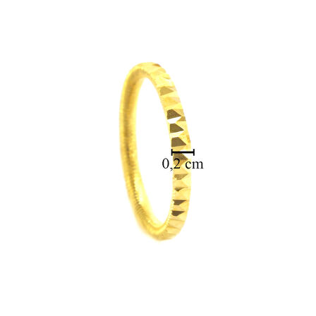 Çelik Yüzük Kadın Altın Kaplama Desenli Ajda Model YZK-502