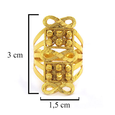 Çelik Yüzük Kadın Altın Kaplama Sonsuzluk Desenli YZK-496