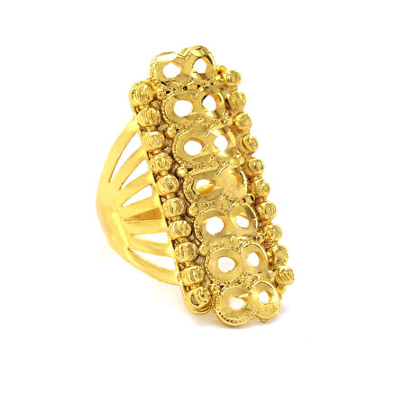 Çelik Yüzük Altın Kaplama Dorikalı Kaburga YZK-480