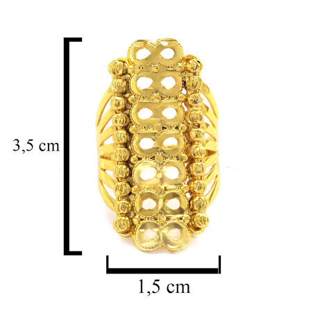 Çelik Yüzük Altın Kaplama Dorikalı Kaburga YZK-480