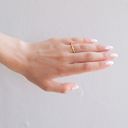 Çelik Yüzük Kadın Altın Kaplama 2'li Adana Burma YZK-461