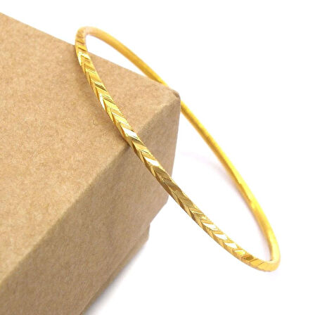 İmitasyon Ajda Bilezik Başak Model Altın Kaplama Çelik BLZ-3095