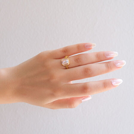 Çelik Baget Yüzük Altın Kaplama YZK-440