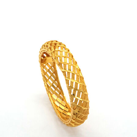 Çelik Kelepçe Bileklik Altın Kaplama Kadın Hint Model BLZ-616