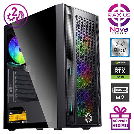 RaXius Nova G1 i7 3050-127F002 i7-12700F 16GB 1TBSSD RTX3050 6 GB FreeDOS Gaming Masaüstü Bilgisayar