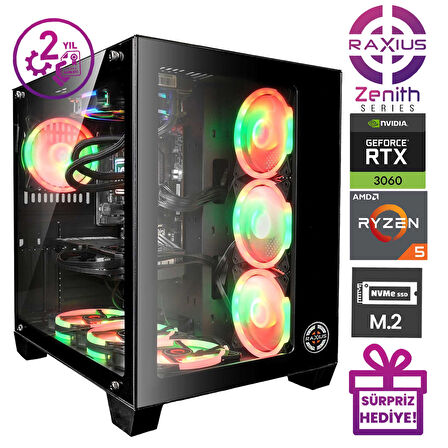 RaXius Zenith Z1 R5 3060-56G011 Ryzen5 5600G 16GB 2TBSSD RTX3060 12 GB W11P Gaming Masaüstü Bilgisayar