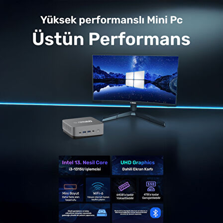 RaXius Momentum CD-I13U017 i3-1315U 64GB 1TBSSD+2TBSSD FreeDOS Mini PC