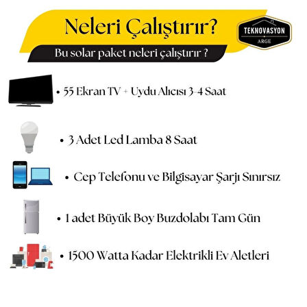 5000 Watt Tv Büyük Buzdolabı Solar Paketi 550w Güneş Paneli 1.6kw İnverter 200ah Jel Akü