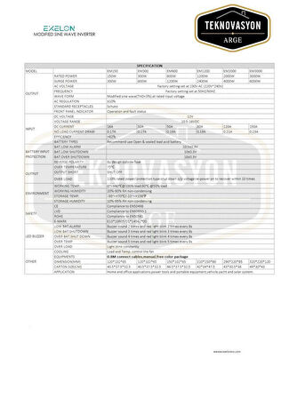 Teknovasyon Arge Exelon 12 V 150W Modifiye Sinüs inverter