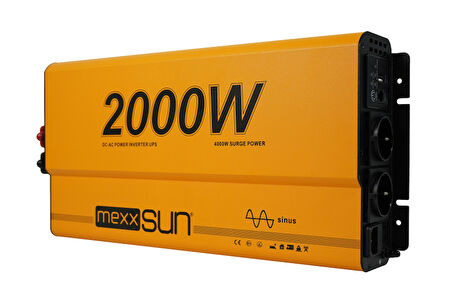 Mexxsun 12V Volt - 2000W Watt Ats Ups Şarjlı Tam Sınüs Inverter ( Ekranlı )