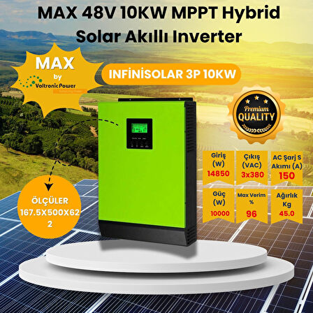 Solar A Enerji MAX 48V 10KW MPPT Hybrid  Hibrid Solar Akıllı Inverter InfiniSolar 3P 10KW