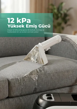 PiranTech KT-088 Koltuk ve Halı Yıkama Makinesi - Derinlemesine Leke Çıkarma Gücü 600W!