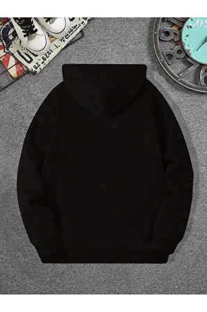Erkek California Baskılı Kapüşonlu Oversize Sweatshirt