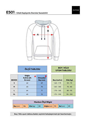 Unisex Happiest Baskılı Kapşonlu Oversize Sweatshirt