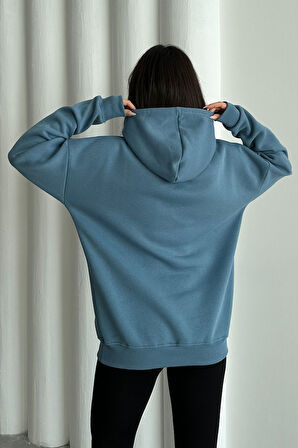 Kadın New Rochelle Baskılı Oversize Kapüşonlu Sweatshirt