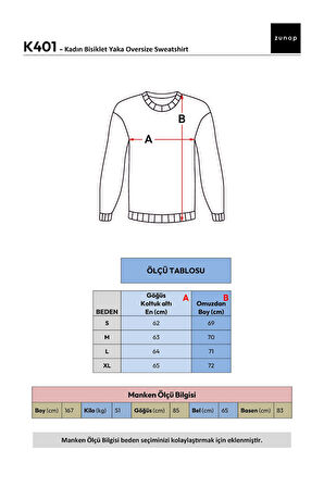 Kadın Yeşil Valid Baskılı Oversize Bisiklet Yaka Sweatshirt