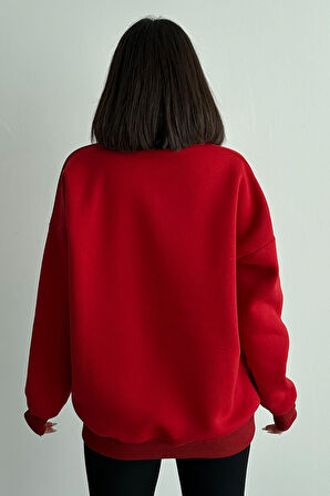 Kadın Valid Baskılı Oversize Sweatshirt