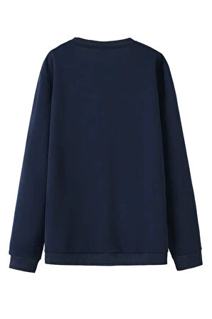 Erkek Bones Baskılı Bisiklet Yaka Oversize Sweatshirt