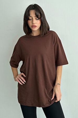 Kadın The Rebel Baskılı Bisiklet Yaka Oversize T-Shirt