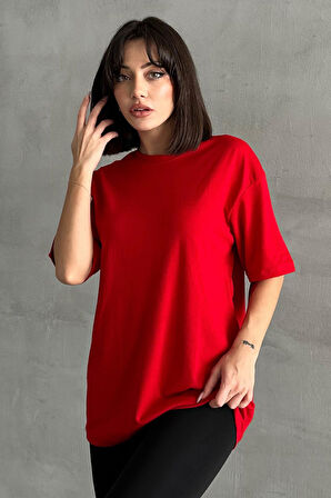 Kadın Good Things Baskılı Bisiklet Yaka Oversize T-Shirt