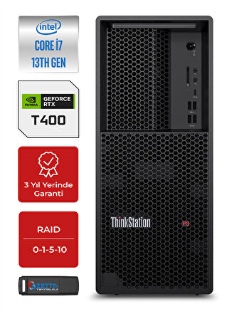 Lenovo Ws P3 Intel Core I7 13700K 16C Vpro 128GB Ecc/ddr5 2tb HDD + 2tb SSD 4GB/T400 Raıd Windows 11 Pro 750W Masaüstü Iş Istasyonu P30GS005UTRP36 + Zettausb Bellek