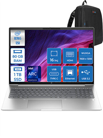Hp Probook 460 G11 Intel Core Ultra 5 125U Ddr5 80GB 1tb SSD Intel® Aı Boost 16 Wuxga IPS Freedos Taşınabilir Bilgisayar 9Y7S7ETF22 + Zettaçanta