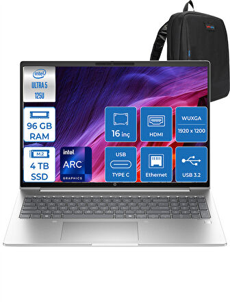 Hp Probook 460 G11 Intel Core Ultra 5 125U Ddr5 96GB 4tb SSD Intel® Aı Boost 16 Wuxga IPS Freedos Taşınabilir Bilgisayar 9Y7S7ETF28 + Zettaçanta