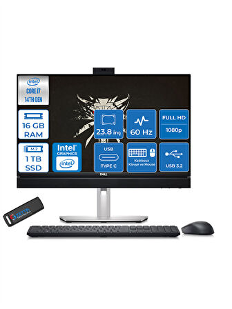 Dell Optıplex 7420 Plus Intel® Core™ I7 14700 16GB Ddr5 1tb SSD 23.8" Fhd Freedos All In One Bilgisayar N005O7420AIOPEMEAF02 + Zettaçanta