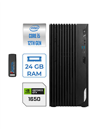 Msı Pro DP180 Intel Core I5 12400 24GB 512GB SSD 4GB/GTX1650/128BIT Freedos Masaüstü Bilgisayar 1650MS422XTRF04 + Zettausbbellek