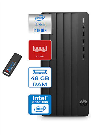 Hp Pro 290 G9 Intel Core I5 14400 48GB Ddr5 512GB Freedos Masaüstü Bilgisayar GA54XLETF13 + Zettausbbellek