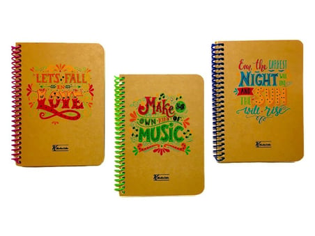 Keskin Color 16,5X22,5Cm 100 Yaprak Çizgil Spiralli Sert Kapak Doodles Not Defteri (2 Li Paket) 415641-99-03