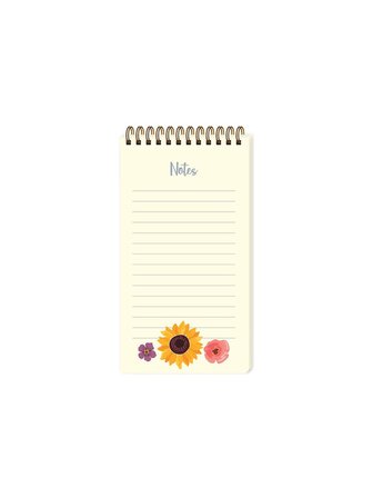 Keskin Color 8.5 X 16Cm Karton Kapak Spiralli Not Defteri Sunflower 493072-99 (Karışık Renk, 1 Adet)
