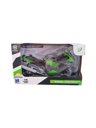 Sunman Oyuncak Model Motorsiklet 1:12 Kawasaki Zx-14 Siyah-Yeşil 57433B